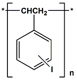 Chemical diagram for Iodinated polystyrene